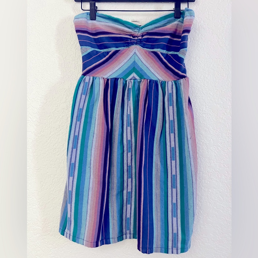 Roxy strapless, sundress perfect for Summer multicolored size extra large